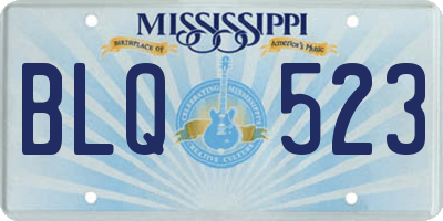 MS license plate BLQ523