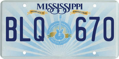 MS license plate BLQ670