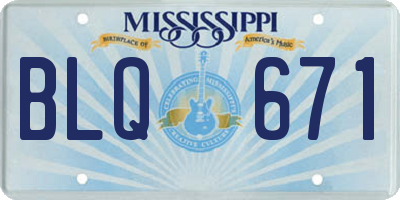 MS license plate BLQ671