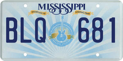 MS license plate BLQ681