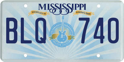 MS license plate BLQ740
