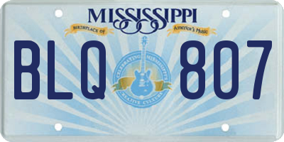MS license plate BLQ807
