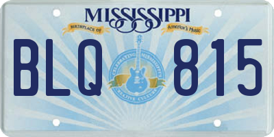 MS license plate BLQ815
