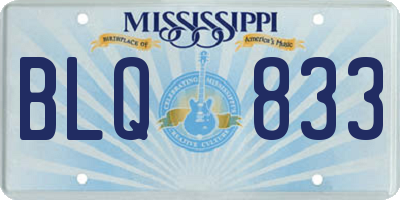 MS license plate BLQ833