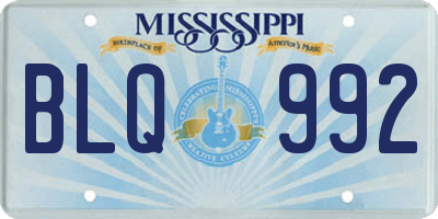 MS license plate BLQ992