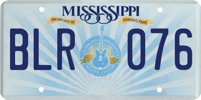 MS license plate BLR076