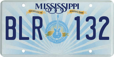 MS license plate BLR132
