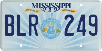 MS license plate BLR249