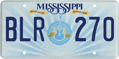 MS license plate BLR270