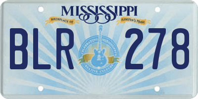 MS license plate BLR278