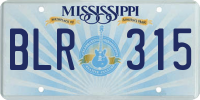 MS license plate BLR315