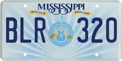 MS license plate BLR320