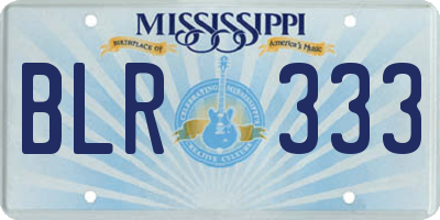 MS license plate BLR333