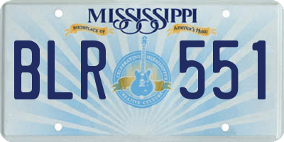MS license plate BLR551