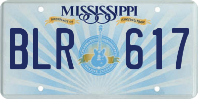 MS license plate BLR617