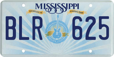 MS license plate BLR625