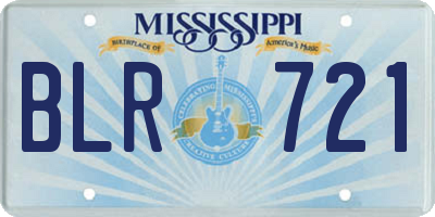 MS license plate BLR721