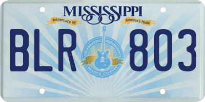 MS license plate BLR803