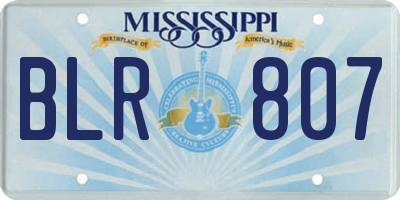MS license plate BLR807