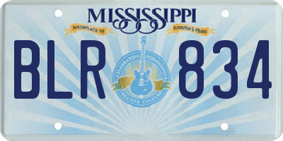 MS license plate BLR834