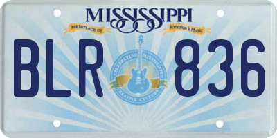 MS license plate BLR836