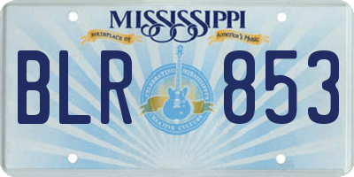 MS license plate BLR853