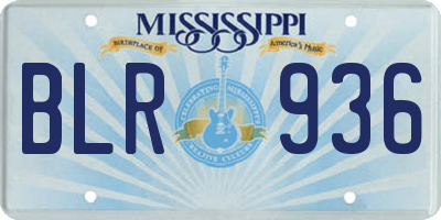 MS license plate BLR936