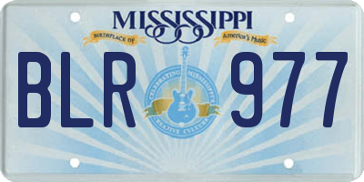 MS license plate BLR977