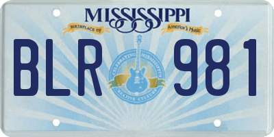 MS license plate BLR981