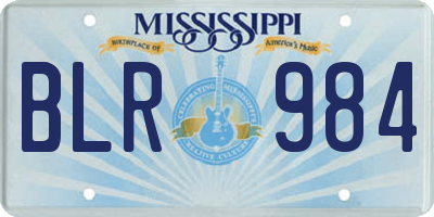 MS license plate BLR984