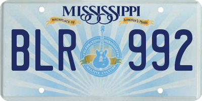 MS license plate BLR992