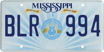 MS license plate BLR994