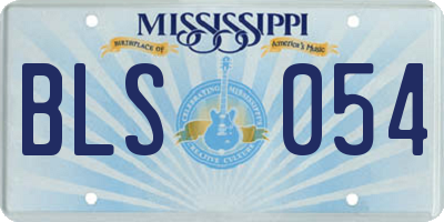 MS license plate BLS054