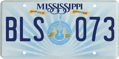 MS license plate BLS073