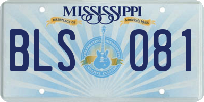 MS license plate BLS081