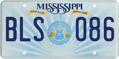 MS license plate BLS086