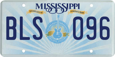 MS license plate BLS096