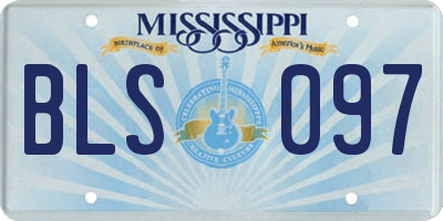 MS license plate BLS097