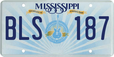 MS license plate BLS187