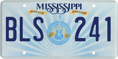 MS license plate BLS241