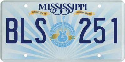 MS license plate BLS251