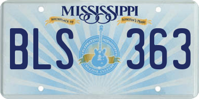 MS license plate BLS363
