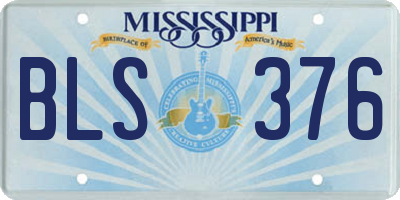 MS license plate BLS376