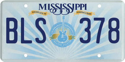 MS license plate BLS378
