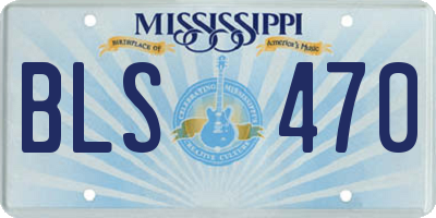 MS license plate BLS470