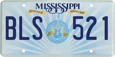 MS license plate BLS521