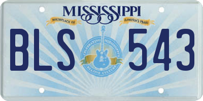 MS license plate BLS543