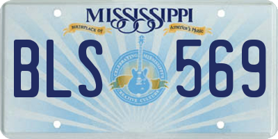 MS license plate BLS569