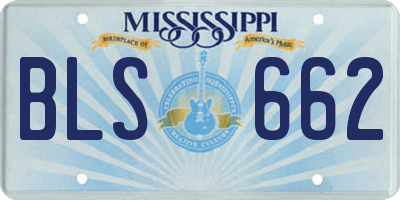 MS license plate BLS662