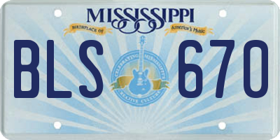 MS license plate BLS670
